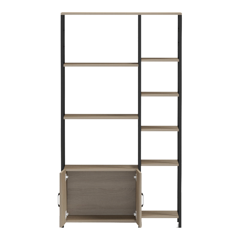 Επιδαπέδια ραφιέρα Ranea  sonoma-μαύρο 85x32x150εκ - Pakobazaar