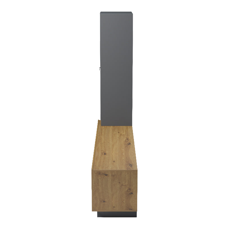 Σύνθετο σαλονιού Tilveo  oak-ανθρακί 230x41.5x180εκ - Pakobazaar