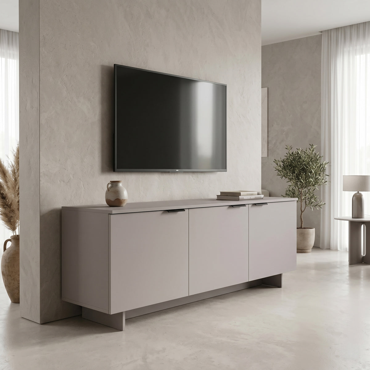 Έπιπλο τηλεόρασης Beldon  γκρι 150x42x55εκ
