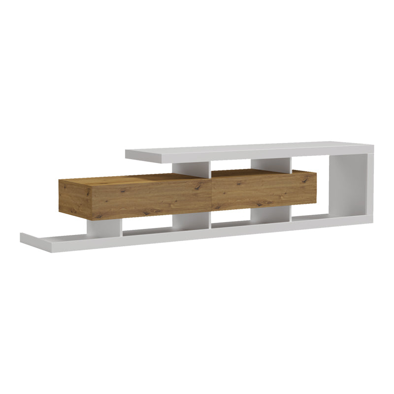 Έπιπλο τηλεόρασης Arbero  λευκό-oak 198x40x45εκ