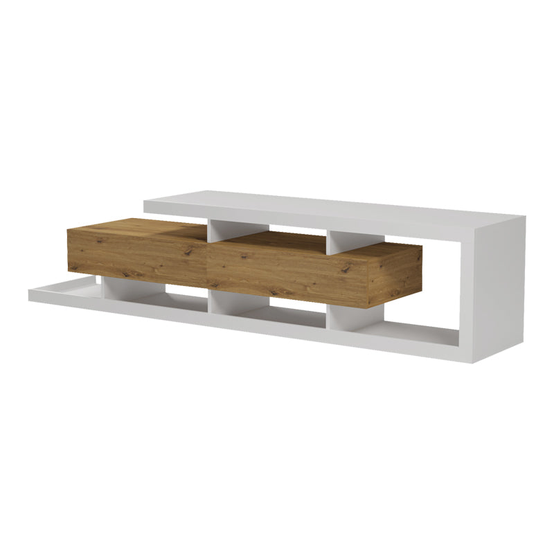 Έπιπλο τηλεόρασης Arbero  λευκό-oak 198x40x45εκ