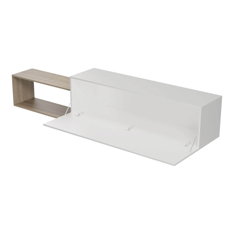 Έπιπλο τηλεόρασης επιτοίχιο Olande  sonoma-λευκό 210x35x48εκ - Pakobazaar