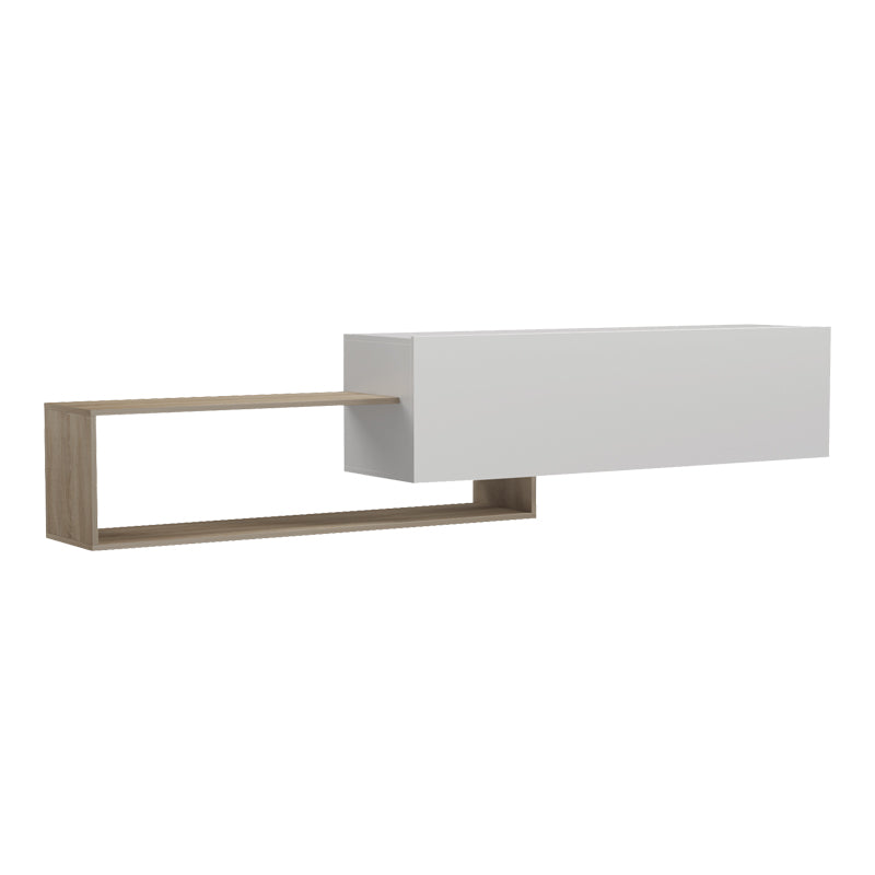 Έπιπλο τηλεόρασης επιτοίχιο Olande  sonoma-λευκό 210x35x48εκ - Pakobazaar