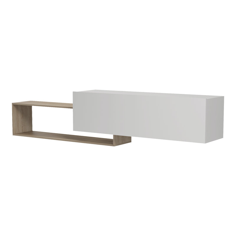 Έπιπλο τηλεόρασης επιτοίχιο Olande  sonoma-λευκό 210x35x48εκ - Pakobazaar