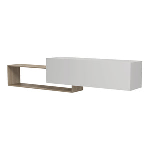 Έπιπλο τηλεόρασης επιτοίχιο Olande  sonoma-λευκό 210x35x48εκ - Pakobazaar