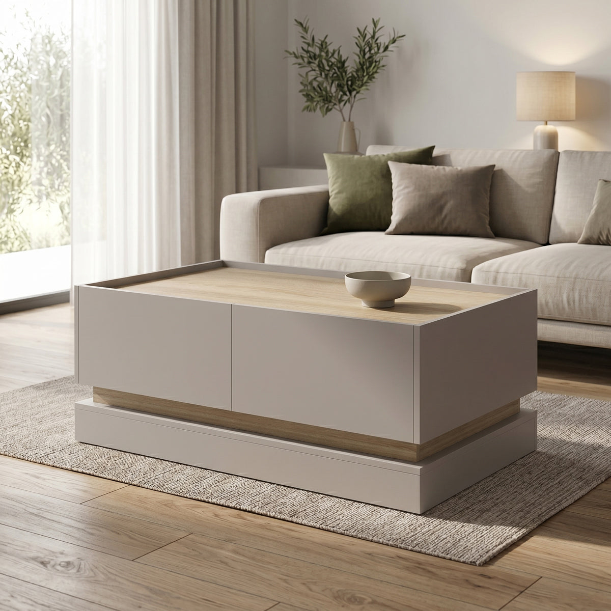 Τραπέζι σαλονιού Wendo  γκρι-sonoma 97x60x40εκ
