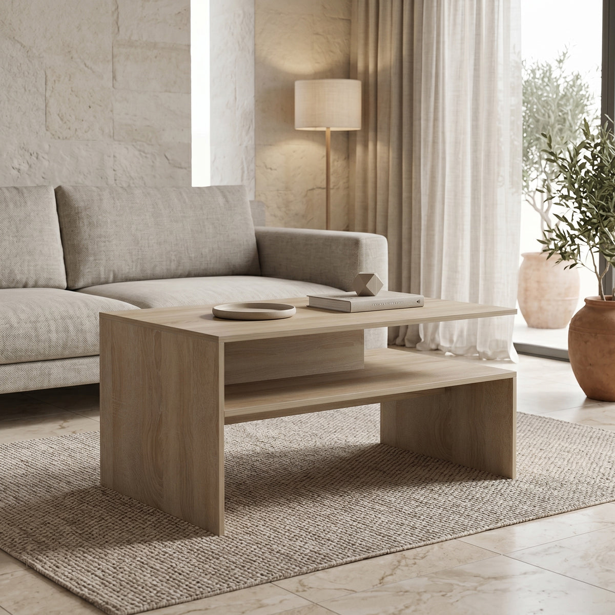 Τραπέζι σαλονιού Coffa  sonoma 90x60x45εκ - Pakobazaar