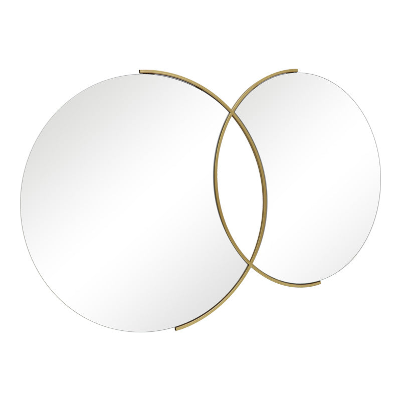 Καθρέπτης διπλός Miryata  μέταλλο σε χρυσή απόχρωση 105x3x60εκ