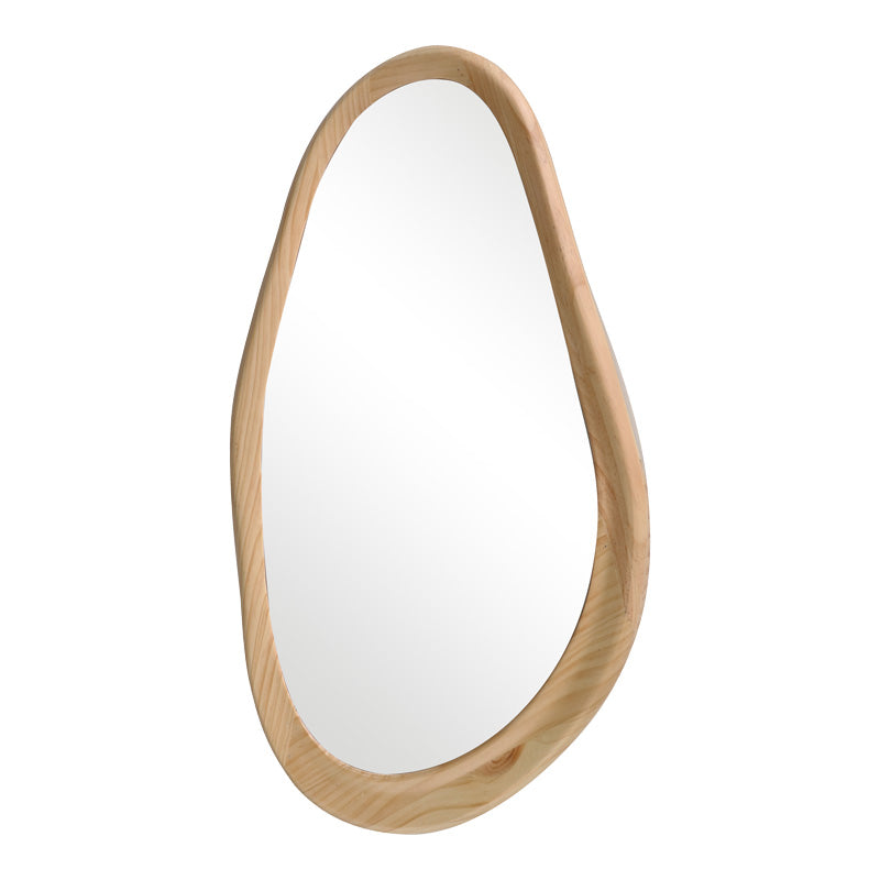 Καθρέπτης οβάλ Baloa  mdf σε φυσική απόχρωση 44x4x80εκ - Pakobazaar
