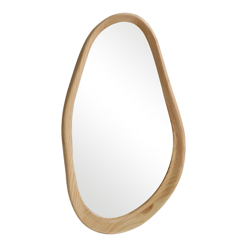 Καθρέπτης οβάλ Baloa  mdf σε φυσική απόχρωση 44x4x80εκ - Pakobazaar