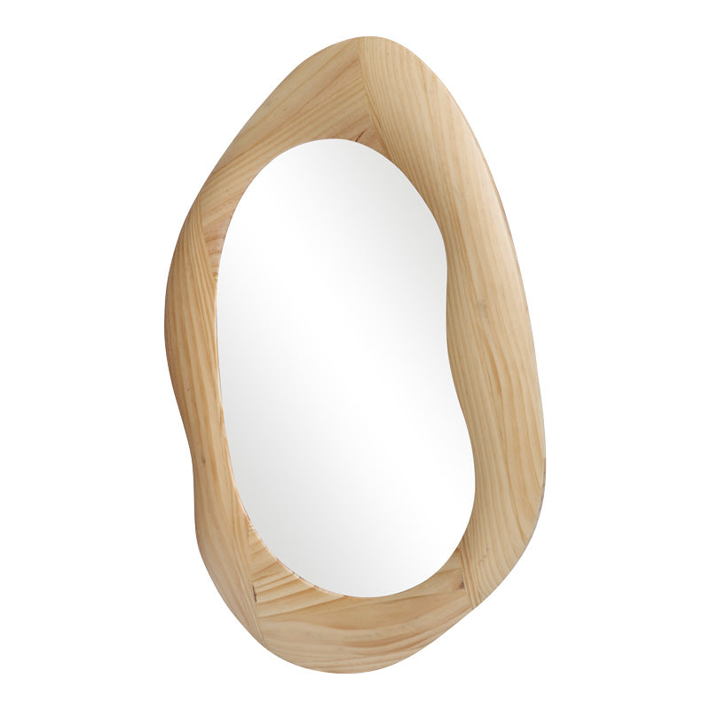 Καθρέπτης οβάλ Enola  mdf σε φυσική απόχρωση 54x2.5x80εκ - Pakobazaar