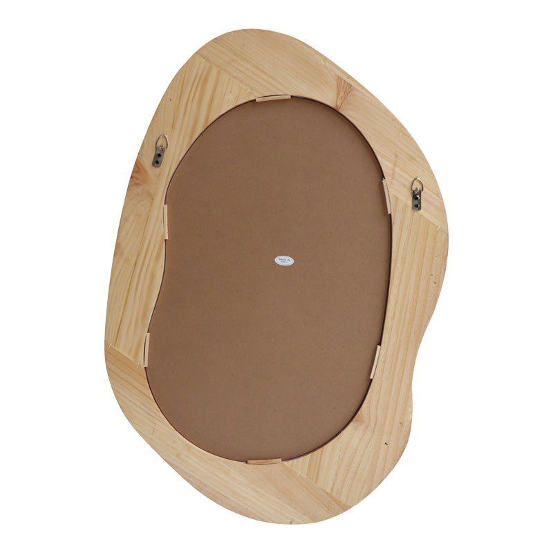 Καθρέπτης οβάλ Enola  mdf σε φυσική απόχρωση 54x2.5x80εκ - Pakobazaar