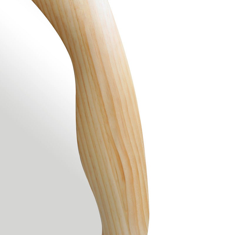 Καθρέπτης οβάλ Enola  mdf σε φυσική απόχρωση 54x2.5x80εκ - Pakobazaar