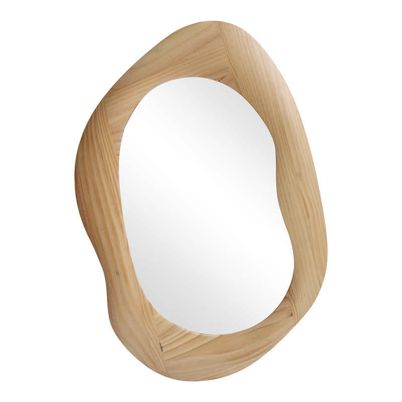 Καθρέπτης οβάλ Enola  mdf σε φυσική απόχρωση 54x2.5x80εκ - Pakobazaar