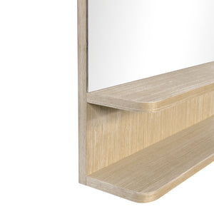Καθρέπτης με ράφι Mensola  mdf σε φυσική απόχρωση 45.7x12.7x76.2εκ - Pakobazaar