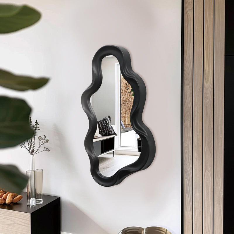 Καθρέπτης Liquid  pp σε μαύρη απόχρωση 26x2.7x39εκ - Pakobazaar