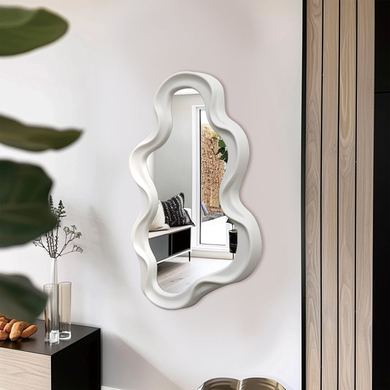 Καθρέπτης Liquid  pp σε λευκή απόχρωση 26x2.7x39εκ - Pakobazaar