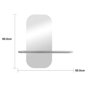 Καθρέπτης Lunaria  MDF σε φυσική απόχρωση 60x11.5x60εκ - Pakobazaar