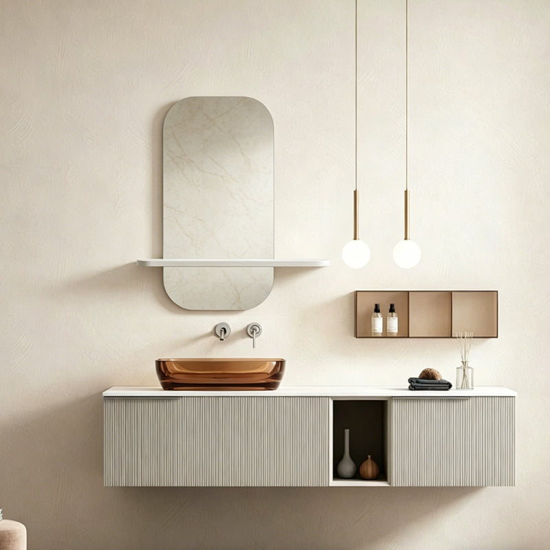 Καθρέπτης Lunaria  λευκό MDF 60x11.5x60εκ