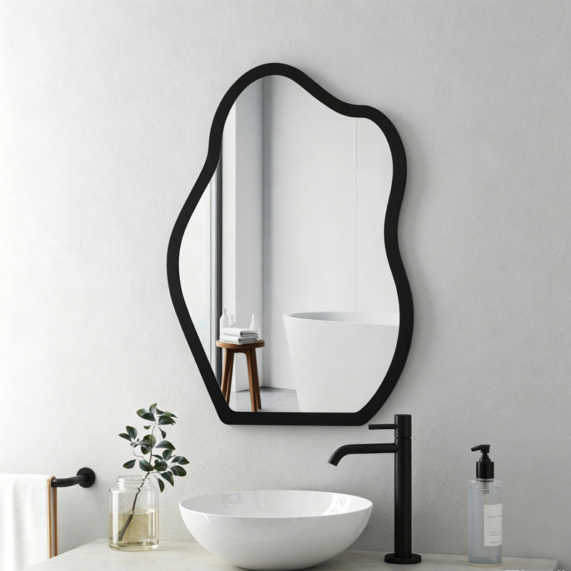 Καθρέπτης Evanthia  μαύρο MDF 36x1.2x56 εκ