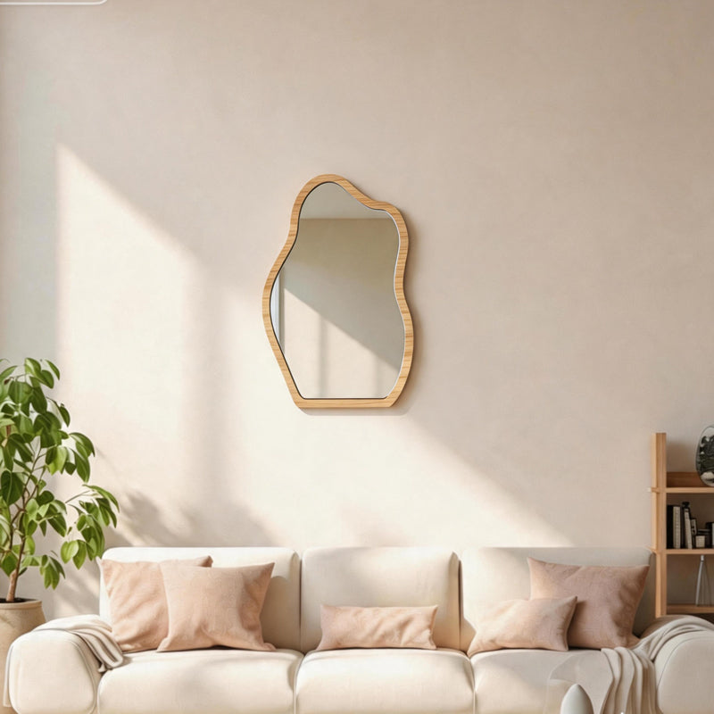 Καθρέπτης Evanthia  MDF σε φυσική απόχρωση 36x1.2x56 εκ