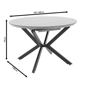 Tραπέζι Lydia  MDF επεκτεινόμενο καρυδί-μαύρο 120-160x120x79εκ - Image 11