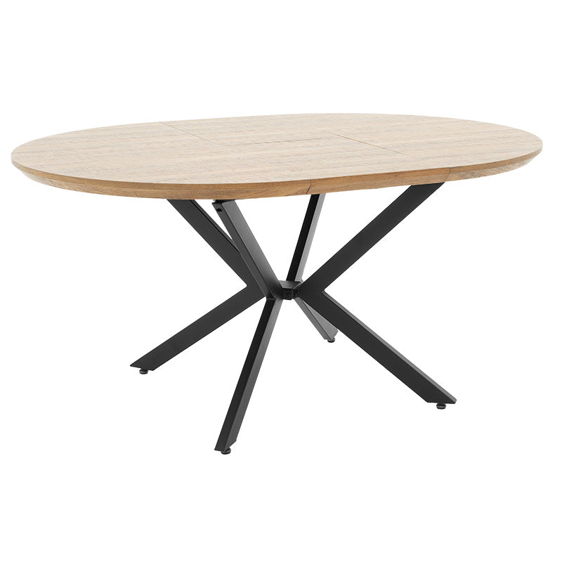 Tραπέζι Lydia  MDF επεκτεινόμενο καρυδί-μαύρο 120-160x120x79εκ - Image 3