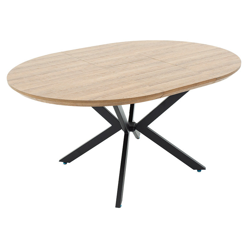 Tραπέζι Lydia  MDF επεκτεινόμενο καρυδί-μαύρο 120-160x120x79εκ - Image 4