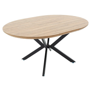 Tραπέζι Lydia  MDF επεκτεινόμενο καρυδί-μαύρο 120-160x120x79εκ - Image 4