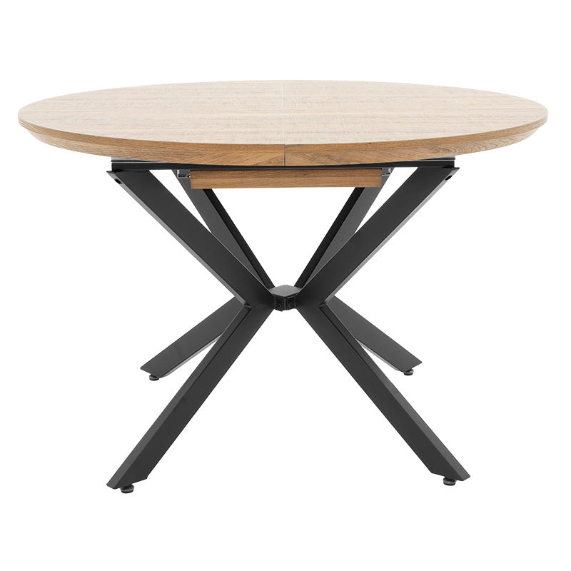 Tραπέζι Lydia  MDF επεκτεινόμενο καρυδί-μαύρο 120-160x120x79εκ - Image 5