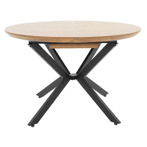 Tραπέζι Lydia  MDF επεκτεινόμενο καρυδί-μαύρο 120-160x120x79εκ - Image 5