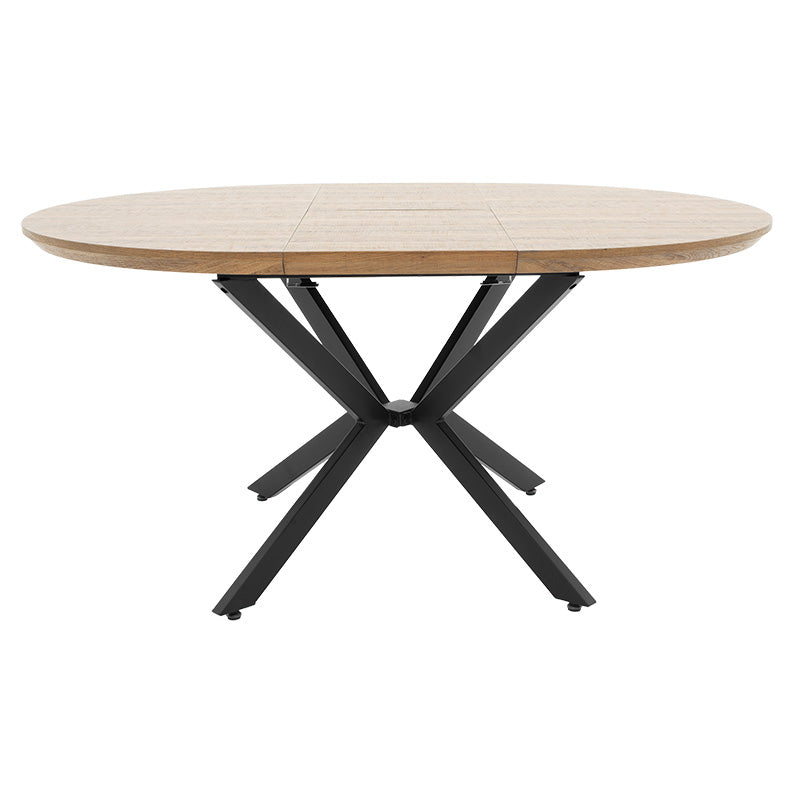 Tραπέζι Lydia  MDF επεκτεινόμενο καρυδί-μαύρο 120-160x120x79εκ - Image 6