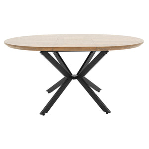Tραπέζι Lydia  MDF επεκτεινόμενο καρυδί-μαύρο 120-160x120x79εκ - Image 6