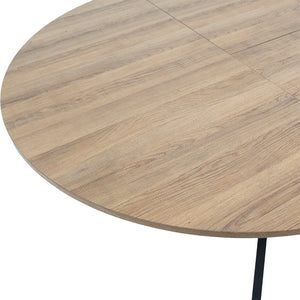 Tραπέζι Lydia  MDF επεκτεινόμενο καρυδί-μαύρο 120-160x120x79εκ - Image 7