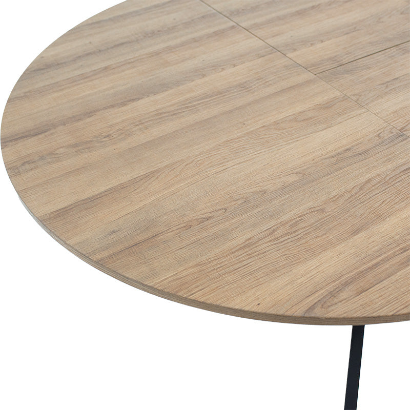 Tραπέζι Lydia  MDF επεκτεινόμενο καρυδί-μαύρο 120-160x120x79εκ - Image 7