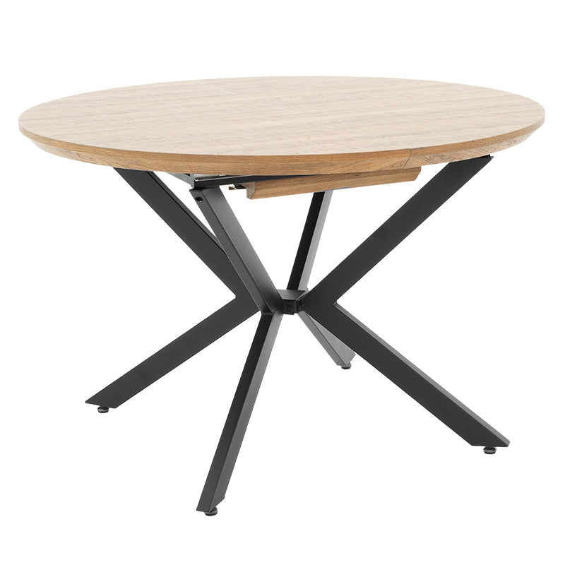 Tραπέζι Lydia  MDF επεκτεινόμενο καρυδί-μαύρο 120-160x120x79εκ - Image 1