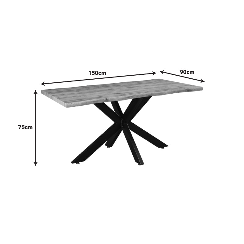 Tραπέζι Gilman  MDF sonoma-μαύρο 150x90x75εκ - Pakobazaar