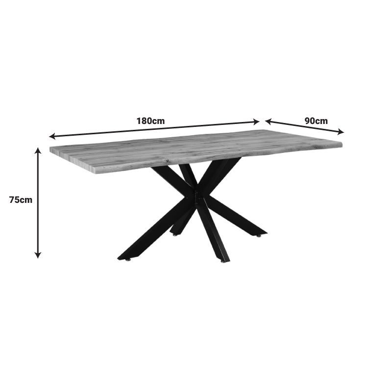 Tραπέζι Gilman  MDF sonoma-μαύρο 180x90x75εκ - Pakobazaar