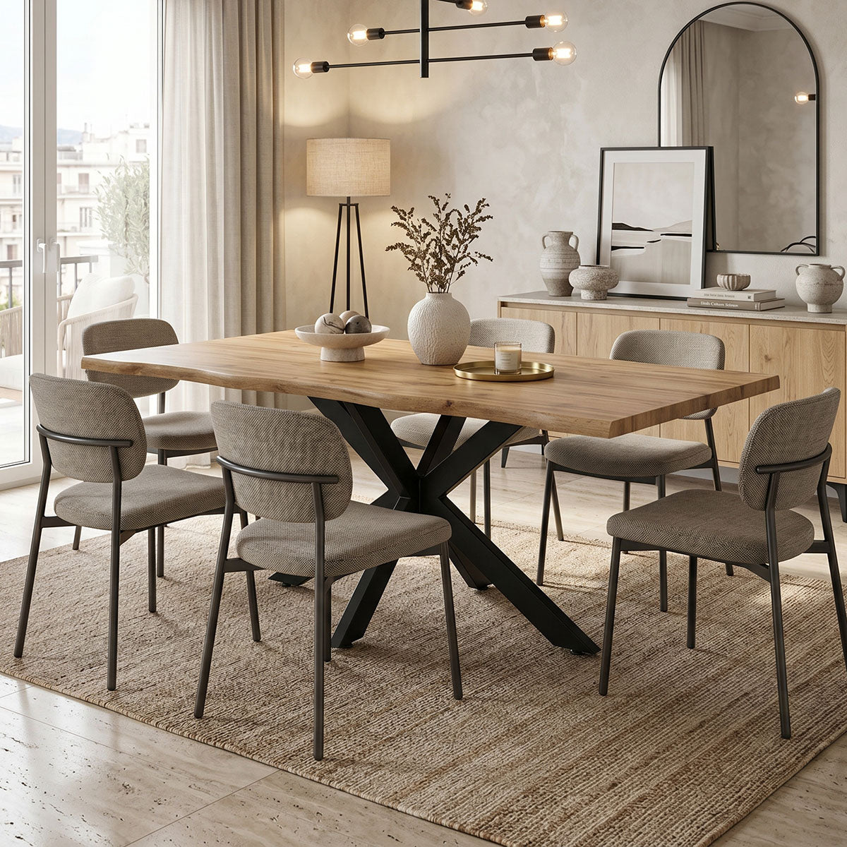 Tραπέζι Gilman  MDF sonoma-μαύρο 180x90x75εκ - Pakobazaar