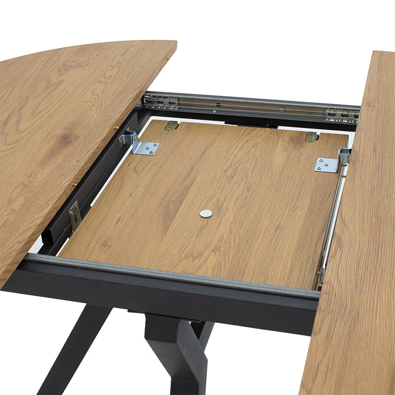 Tραπέζι Frances  επεκτεινόμενο MDF sonoma-μαύρο 100-140x100x75εκ - Image 7