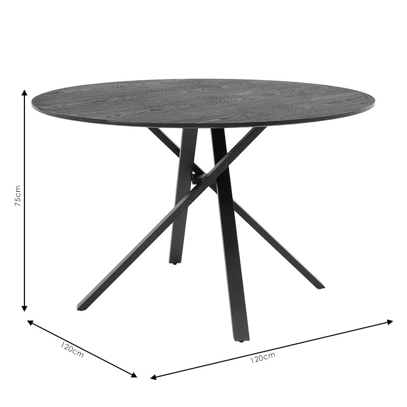 Tραπέζι Cerco  MDF μαύρο Φ120x75εκ - Image 5