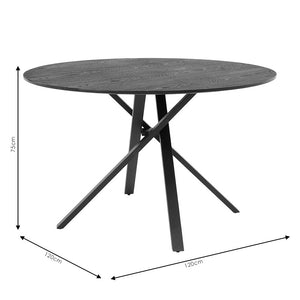Tραπέζι Cerco  MDF μαύρο Φ120x75εκ - Image 5