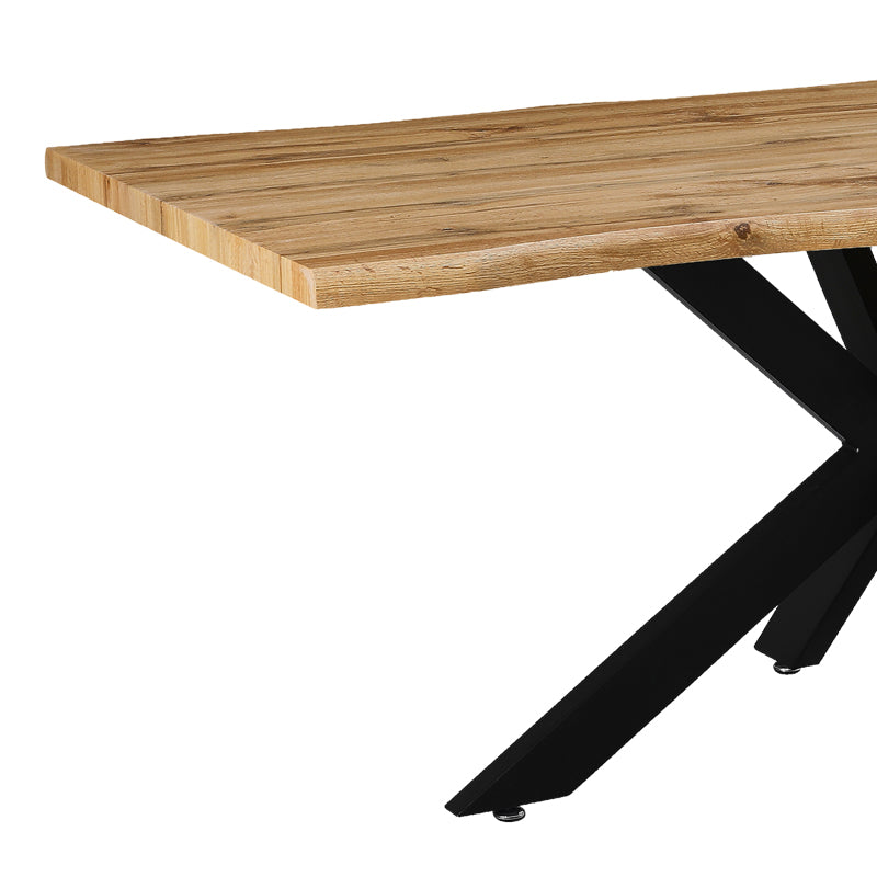 Tραπέζι Gilman  mdf σε sonoma απόχρωση και μαύρο μεταλλικό πόδι 200x100x75εκ - Image 4