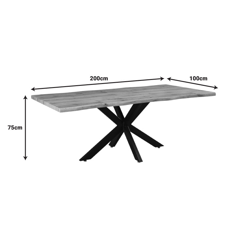 Tραπέζι Gilman  mdf σε sonoma απόχρωση και μαύρο μεταλλικό πόδι 200x100x75εκ - Image 5