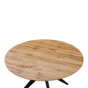 Τραπέζι Toda  mdf σε sonoma απόχρωση με μαύρα μεταλλικά πόδια Φ120x75εκ - Pakobazaar