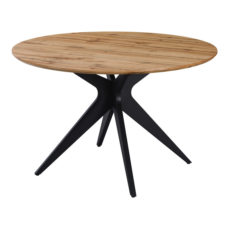 Τραπέζι Toda  mdf σε sonoma απόχρωση με μαύρα μεταλλικά πόδια Φ120x75εκ - Pakobazaar