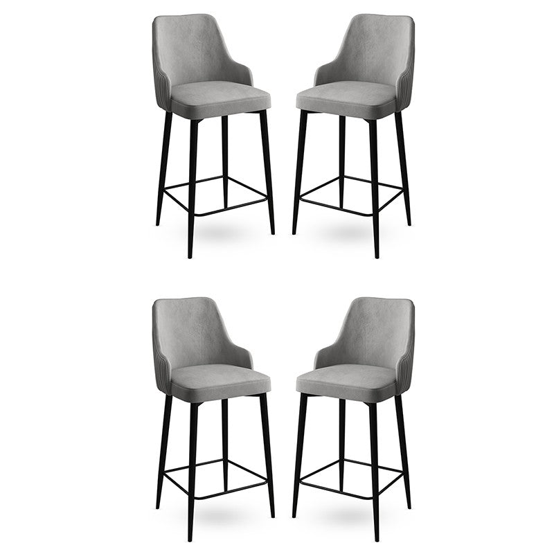 Σετ 4 Σκαμπό Μπαρ Almyros Γκρι - Μαύρο 45x43x105 εκ. - Pakobazaar