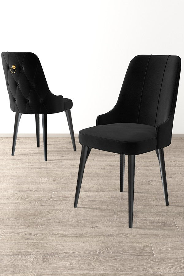 Σετ 6 Καρεκλών Artaki Μαύρο 46x46x94 εκ. - Pakobazaar