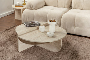 Τραπεζάκι Σαλονιού Pyrgos Travertine 90x60x30 εκ. Μελαμίνης