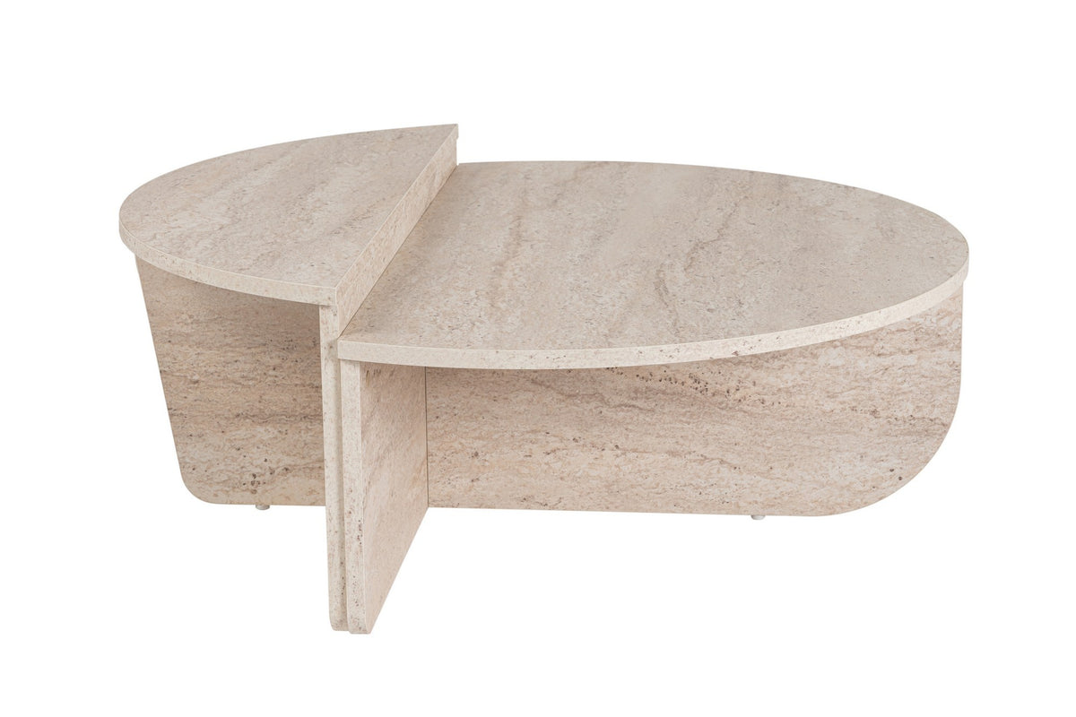 Τραπεζάκι Σαλονιού Pyrgos Travertine 90x60x30 εκ. Μελαμίνης